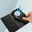Husă cu clapetă pentru Realme 12 Pro 5G / 12 Pro+ 5G, Leather Line Wallet, negru