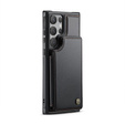 Husa cu clapetă CASEME pentru Samsung Galaxy S25 Ultra, Litchi Wallet, negru