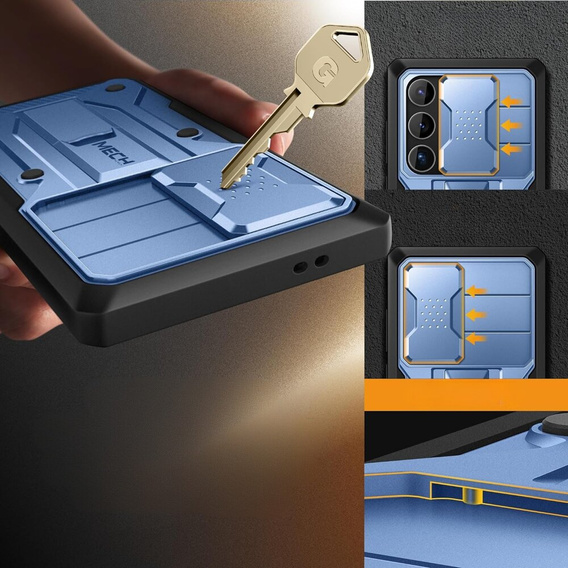 Husa pentru Samsung Galaxy S24 Ultra, Tongate MECH Series Clip, albastru