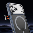 Carcasă Matt pentru iPhone 17 Pro Max, blindată, pentru MagSafe, fumurie cu margini gri