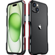 Husa LUPHIE pentru iPhone 15, Armor Bumper, negru / roșu