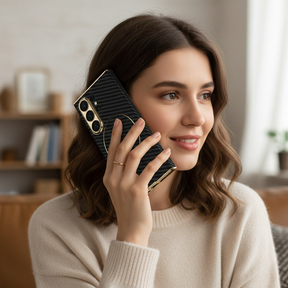 Husă magnetică din piele GKK Nickel Ring pentru Samsung Galaxy S26 Ultra