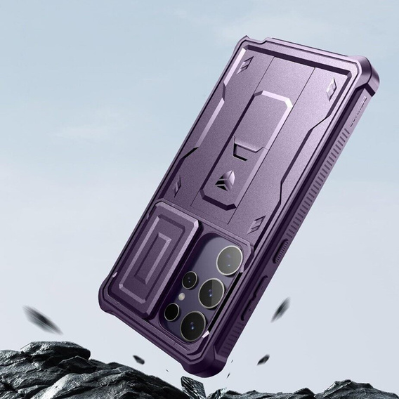 Husă blindată pentru Samsung Galaxy S24 Ultra, Dexnor Full Body (Two Frames), violet