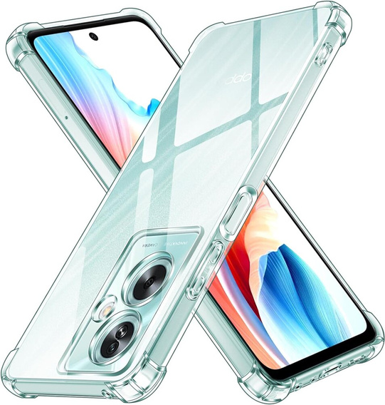 Carcasă pentru Oppo A79 5G, Anti-Shock, transparentă + sticlă 9H