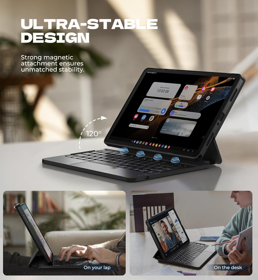 Carcasă magnetică Dexnor cu tastatură și touchpad pentru Samsung Galaxy Tab A9+