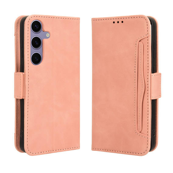 Cu clapetă pentru Samsung Galaxy S25 FE, Card Slot, roz