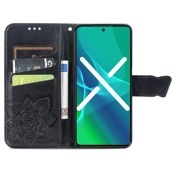 Cu clapetă pentru Oppo A78 5G, Butterfly, negru