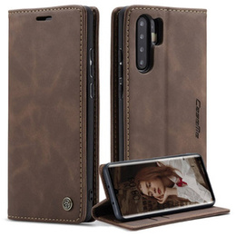 Husa CASEME pentru Huawei P30 Pro, Leather Wallet Case, maro închis
