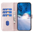 Cu clapetă pentru Samsung Galaxy S23 FE, BINFEN Wallet, roz rose gold + sticlă 9H