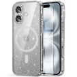 Husă pentru iPhone 16, ERBORD Glitter MagSafe, transparentă + Sticlă pentru ecran