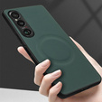 Huse pentru Sony Xperia 1 VI, Leather Hybrid MagSafe, verde