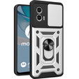 Husă blindată pentru Motorola Moto G53 5G, CamShield Slide, de argint