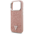 Husă GUESS Glitter Triangle Logo MagSafe pentru iPhone 17 Pro Max