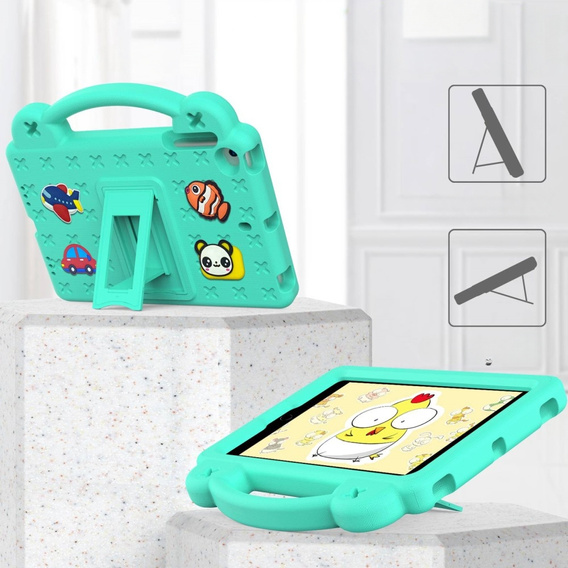 Husă pentru copii pentru iPad mini 7.9" 2019/2015/2014/2013/2012 (5/4/3/2/1 gen.), Cute Patterns, cu suport, verde