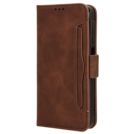 Cu clapetă pentru Samsung Galaxy M35, Card Slot, maro