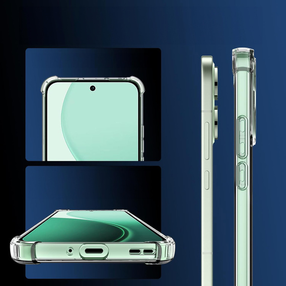 Husă pentru Oppo Reno 14, întărită, cu protecție pentru cameră, transparentă