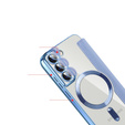 Cu clapetă pentru Samsung Galaxy S22 5G, RFID Wallet MagSafe CamShield, albastru