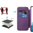 Cu clapetă pentru Samsung Galaxy S22 5G, RFID Wallet MagSafe CamShield, violet