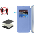 Cu clapetă pentru Samsung Galaxy S25 Edge, RFID Wallet MagSafe CamShield, albastru