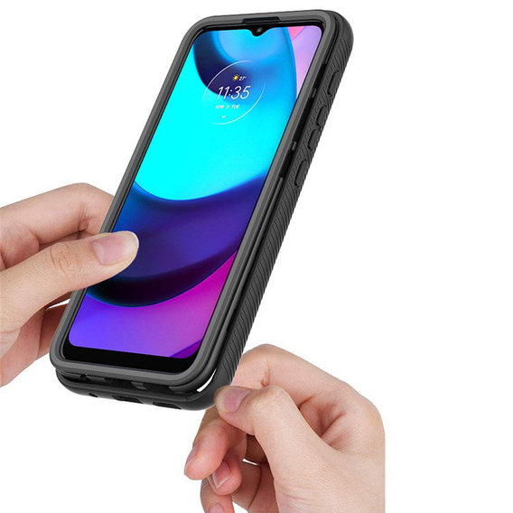 Carcasă pentru Motorola Moto E20, Shockproof, cu folie, albastru