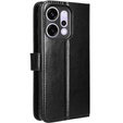 Husă cu clapetă pentru Oppo Reno 14, cu textură Crazy Horse, negru