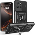 Husă blindată pentru Motorola Moto G15 / Motorola Moto G15 Power, CamShield Slide, negru
