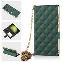 Husă flip pentru Samsung Galaxy S23 Ultra, GKK Mirror Wallet, verde