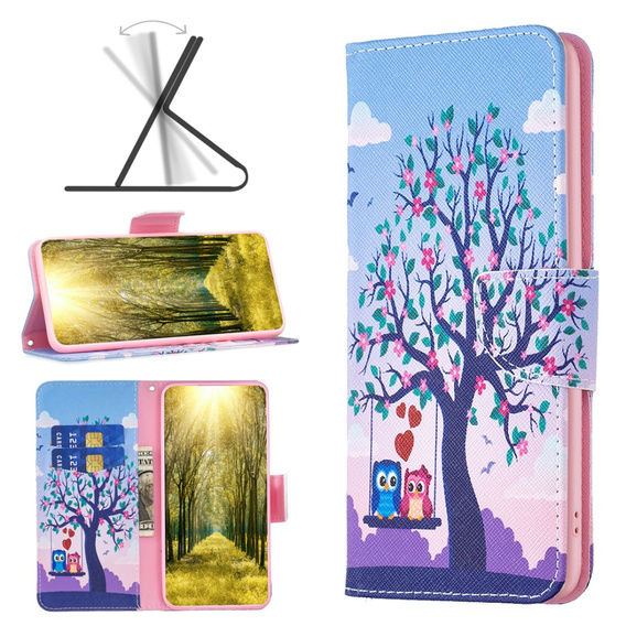 Cu clapetă pentru Xiaomi Redmi Note 13 Pro 5G, Wallet, Owls & Tree