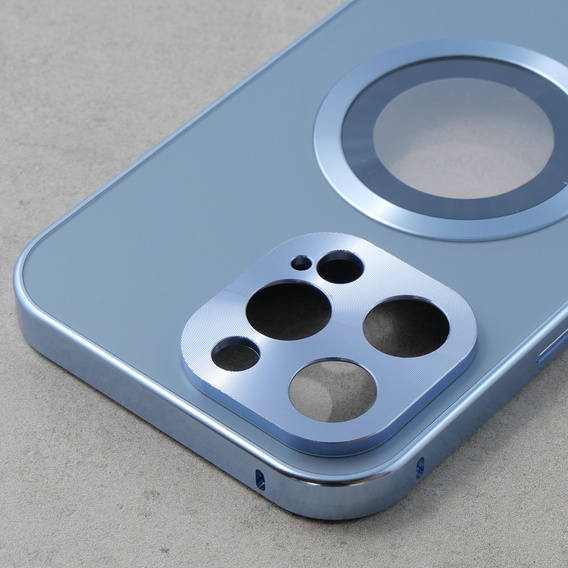 Husă pentru iPhone 13 Pro Max, Dual Glass, pentru Magsafe, albastru