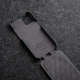 MELKCO carcasă flip pentru iPhone 15 Pro, piele, flip, negru