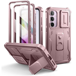 Husă blindată pentru Samsung Galaxy A55, Dexnor Full Body (Two Frames), roz