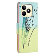 Cu clapetă pentru Realme C53 4G, Wallet, feather, albastru