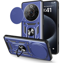 Husă blindată CamShield Slide cu capac pentru cameră și inel pentru Nubia Focus Pro 5G, albastră
