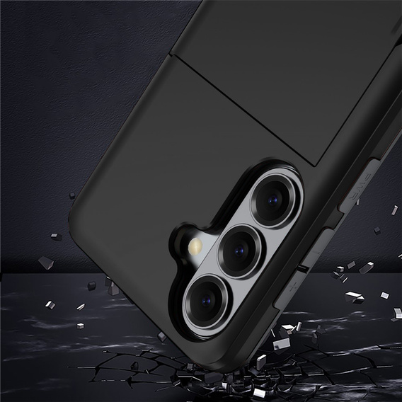 Husă cu suport pentru carduri pentru Samsung Galaxy S26 Plus, negru