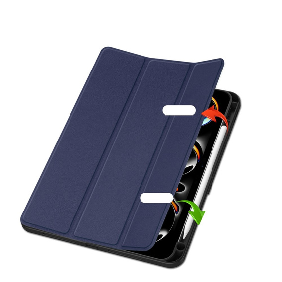 Husă pentru iPad Pro 11" 2024 (5 gen.), Smartcase cu spațiu pentru stylus, albastru închis