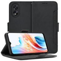 Cu clapetă pentru Oppo A38 4G / Oppo A18 4G, Card Slot, negru