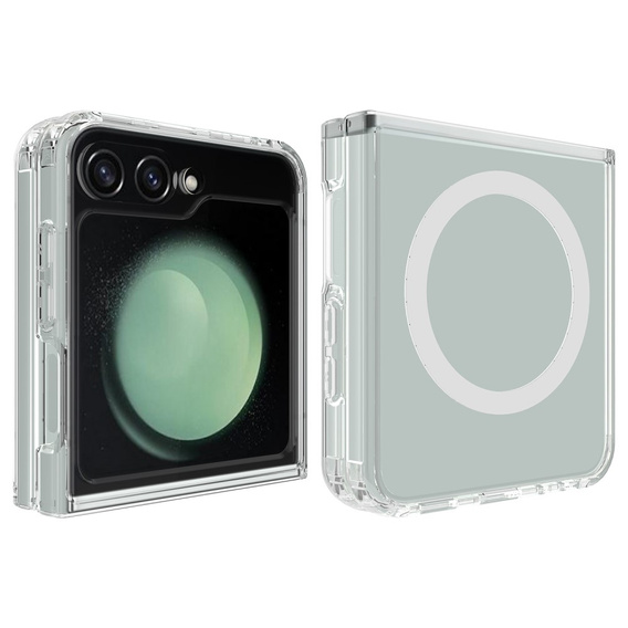 Husă pentru Samsung Galaxy Z Flip7 FE / Z Flip6, Fusion Hybrid Case, pentru MagSafe, transparentă