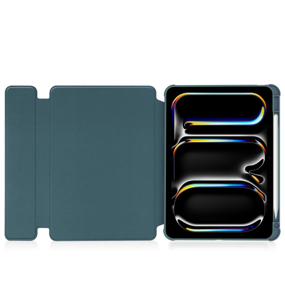 Husă pentru tastatură pentru iPad Pro 11" 2024 (5 gen.), Rotary 360° Leather, verde închis