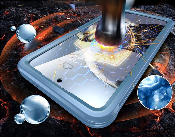 Husă pentru Samsung Galaxy S25 FE, Shockproof, cu sticlă, pentru MagSafe, albastru