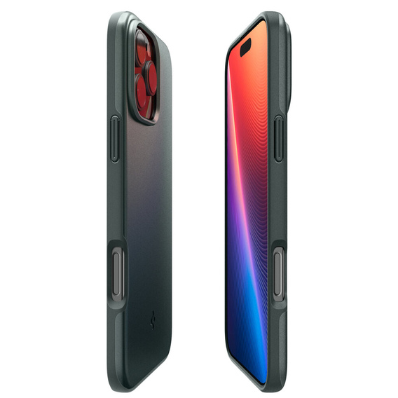 Carcasa Spigen pentru iPhone 16 Pro, Thin Fit Mag, verde + sticlă temperată 9H