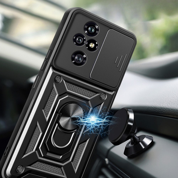 Husă blindată pentru Honor 200 Pro 5G, CamShield Slide, negru