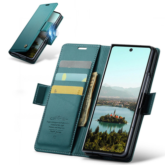 CASEME Litchi Wallet flip caz pentru Samsung Galaxy Z Fold7 5G
