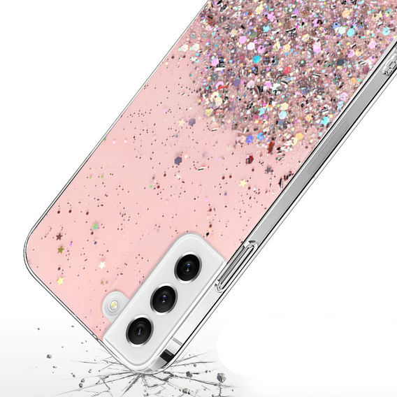 Huse pentru Samsung Galaxy S22 5G, Glittery, roz