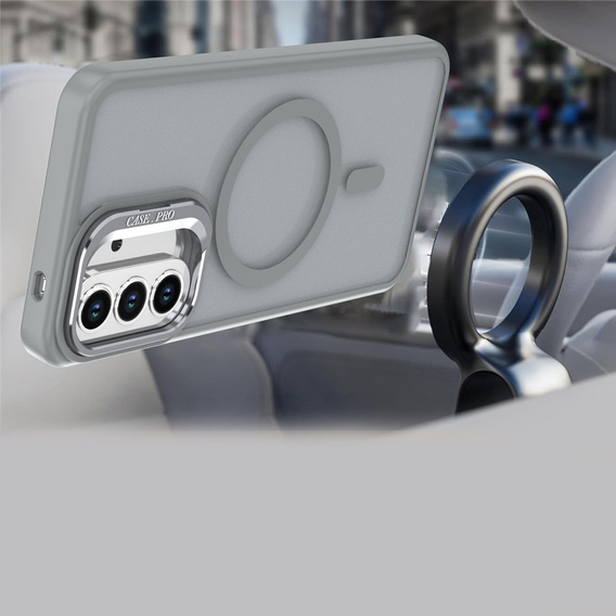 Husă tactilă cu suport MagSafe pentru Samsung Galaxy A37 5G, gri