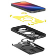 Carcasa Spigen pentru iPhone 16E, Tough Armor Mag MagSafe, negru + 9H Tempered Glass