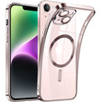 Husă pentru iPhone 14, Electro MagSafe, roz + Sticlă pentru ecran