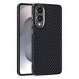 Carcasa ABEEL pentru Samsung Galaxy S25 Edge, Carbon Fiber, pentru MagSafe, negru