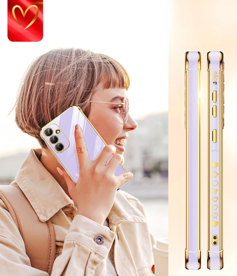 Huse pentru Samsung Galaxy A54 5G, Electro heart, violet + 2x sticlă 9H