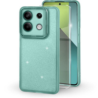 Carcasă pentru Xiaomi Redmi Note 13 Pro 5G, Glittery Powder, verde + sticlă călită 9H