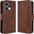 Cu clapetă pentru Oppo Reno 13 Pro, Card Slot, maro